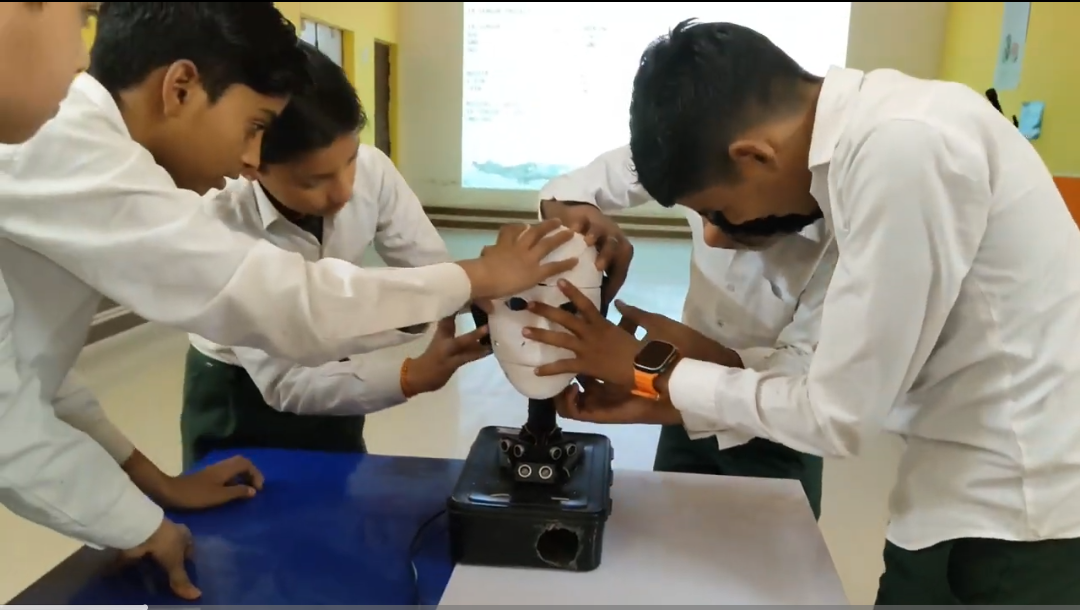Students carrying out a science project