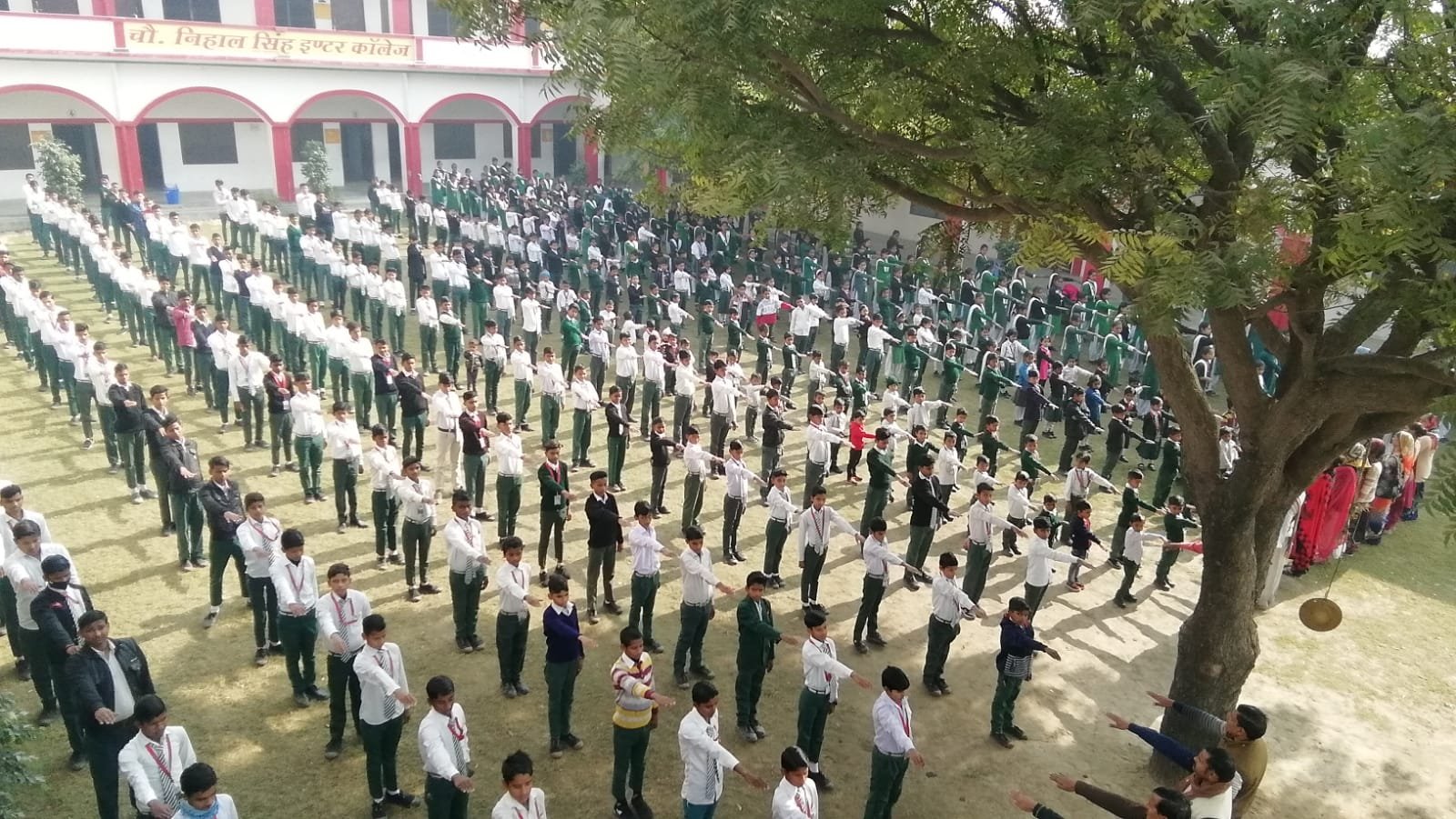 Students assembled at school